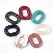 Maillons ovales 24x18 mm - Marbré Multicolore x10