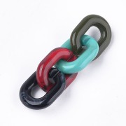 Maillons ovales 24x18 mm - Marbré Multicolore x10