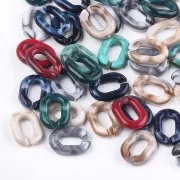 Maillons ovales 24x18 mm - Marbré Multicolore x10