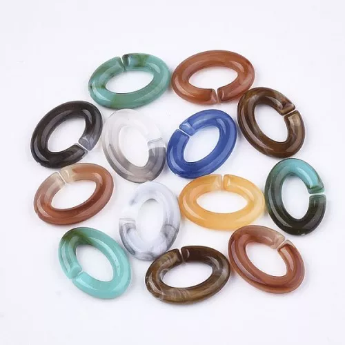 Maillons ovales 16x11 mm - Marbré Multicolore x20