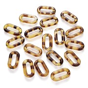 Maillons ovales 20x11 mm - Ecaille de tortue - Marron - Noir x10