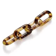 Maillons ovales 20x11 mm - Ecaille de tortue - Marron - Noir x10