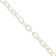 Chaîne plastique maille Forçat 6 mm - Blanc x42cm|raw }}