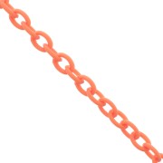 Chaîne plastique maille Forçat 6 mm - Orange x42cm