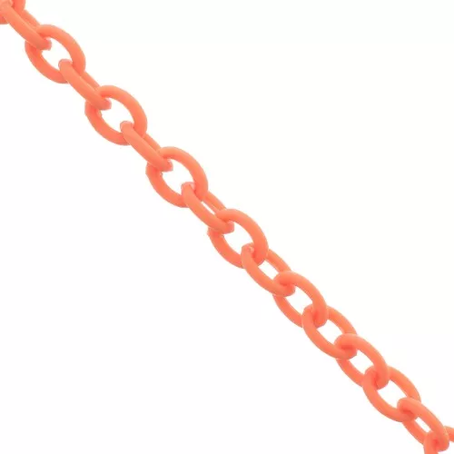 Chaîne plastique maille Forçat 6 mm - Orange x42cm