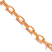 Chaîne plastique maille Forçat 7.4 mm - Orange fluo x39cm