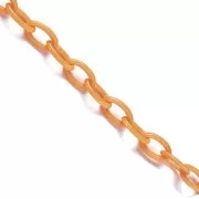 Chaîne plastique maille Forçat 7.4 mm - Orange fluo x39cm