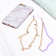 Chaîne plastique maille Forçat 7.4 mm - Rose clair x39cm