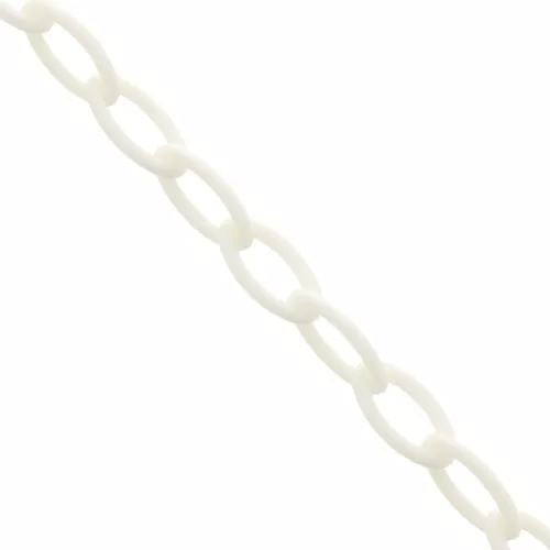 Chaîne plastique maille Forçat 7.4 mm - Blanc x39cm
