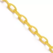 Chaîne plastique maille Forçat 7.4 mm - Jaune x39cm