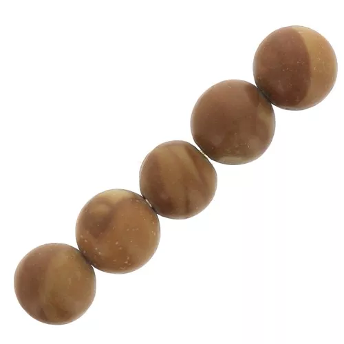 Perles rondes en pierre gemme 4 mm - Jaspe bois x20