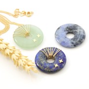 Donuts 29 mm pierre gemme - Imitation Turquoise x1