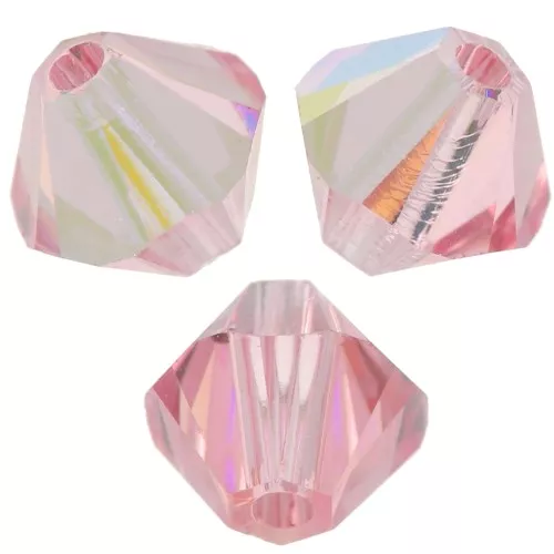 Toupies en cristal PureCrystal 5328 4 mm Light Rose AB x50