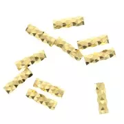 Tubes droits facettés 6x2 mm - Argent 925 Doré à l'or fin x10