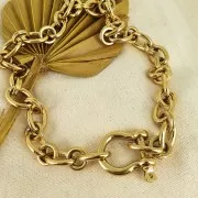 Fermoir manille 27.5x24 mm en Acier inoxydable 304 Doré x1