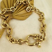 Fermoir manille 31.5x29 mm en Acier inoxydable 304 Doré x1