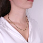 Tour de cou maille anglaise 4 mm - Acier inoxydable 316L Doré x45cm