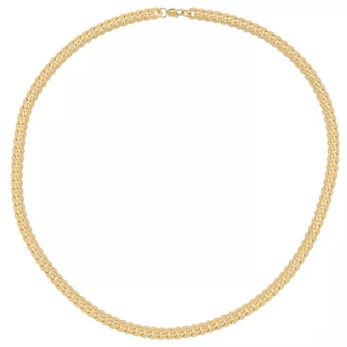 Tour de cou maille anglaise 5.6 mm - Acier inoxydable 316L Doré x45cm