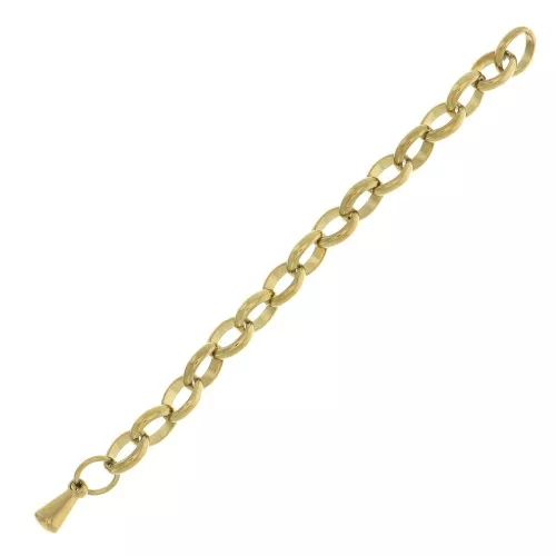 Chainette d'extension maille Jaseron 55 mm en Acier inoxydable 316L Doré x1