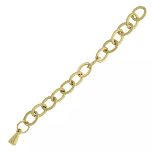 Chainette d'extension maille Forçat limée 55 mm en Acier inoxydable 316L Doré x1