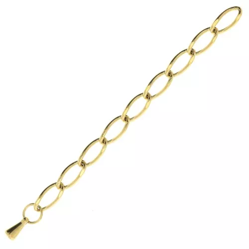Chainette d'extension maille Rombo limée 55 mm en Acier inoxydable 316L Doré x1