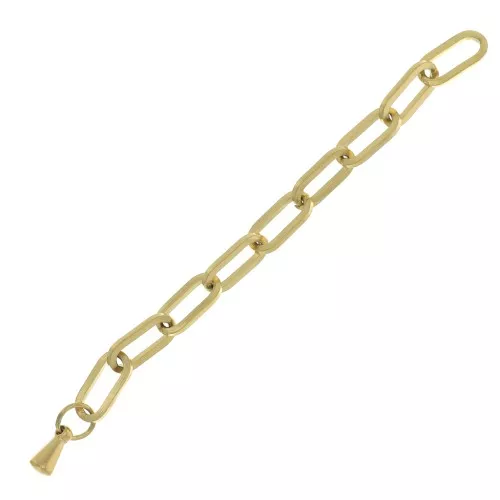 Chainette d'extension maille Rectangle limée 55 mm - Acier inoxydable 316L Doré x1
