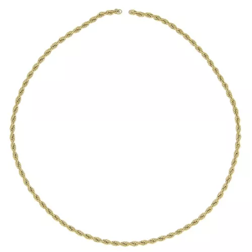 Chaîne maille Corde 3.8 mm en Acier inoxydable 304 Doré x50cm