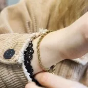 Chaîne maille Corde 3.8 mm en Acier inoxydable 304 Doré x50cm