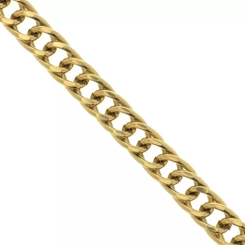 Chaîne maille Gourmette limée 7.75 mm en Acier inoxydable 316L Doré x50cm