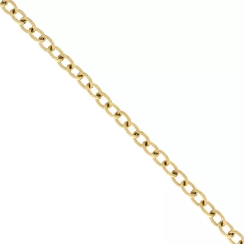 Chaîne maille Forçat striée 6 mm en Acier inoxydable 316L Doré x50cm