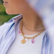 Chaîne maille Forçat striée 6 mm en Acier inoxydable 316L Doré x50cm