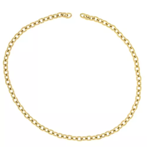Chaîne maille Forçat 7.4 mm en Acier inoxydable 316L Doré x50cm