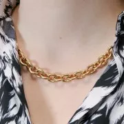 Chaîne maille Forçat 11.9 mm en Acier inoxydable 316L Doré x50cm