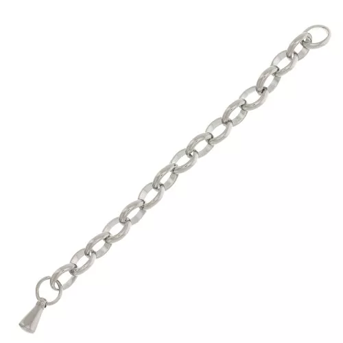 Chainette d'extension maille Jaseron 55 mm en Acier inoxydable 316L x1