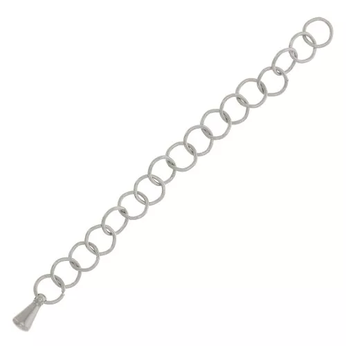 Chainette d'extension maille Forçat ronde 55 mm en Acier inoxydable 316L x1