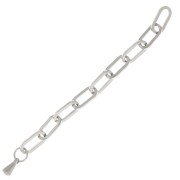 Chainette d'extension maille Rectangle limée 55 mm - Acier inoxydable 316L x1|raw }}