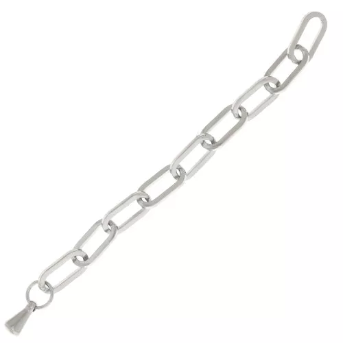 Chainette d'extension maille Rectangle limée 55 mm - Acier inoxydable 316L x1