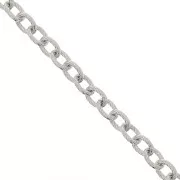 Chaîne maille Forçat striée 6 mm en Acier inoxydable 316L x50cm