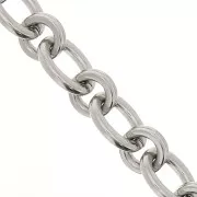 Chaîne maille Forçat alternée 13.8 mm en Acier inoxydable 316L x50cm