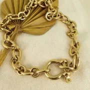 Chaîne maille Forçat alternée 13.8 mm en Acier inoxydable 316L x50cm