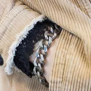 Chaîne maille Gourmette limée 15 mm en Acier inoxydable 316L x50cm