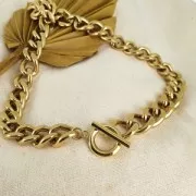 Chaîne maille Gourmette limée 15 mm en Acier inoxydable 316L x50cm