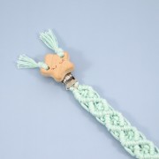 Clip amovible attache sucette - tétine 45x36 mm en bois - Coeur - Naturel x1