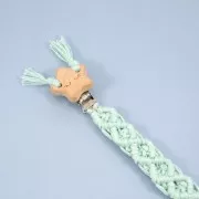 Clip amovible attache sucette - tétine 45x36 mm en bois - Coeur - Naturel x1