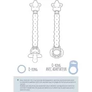 Clip amovible attache sucette - tétine 43x30 mm en bois - Rond - Naturel x1