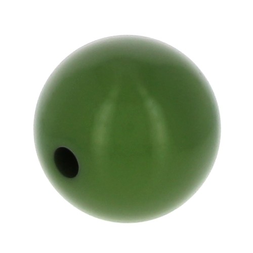 Perle en résine opaque 8 mm - Olive x1