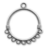 Intercalaires/Chandeliers ronds 32 mm argenté vieilli x2