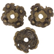 Coupelles décor fleurs 12 mm bronze x4|raw }}