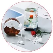 Rose en plastique 25 mm pour accessoires & bijoux résine d'inclusion - Blanc x1