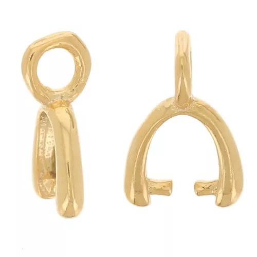Attaches pendentifs 6,5 mm doré à l'or fin x5